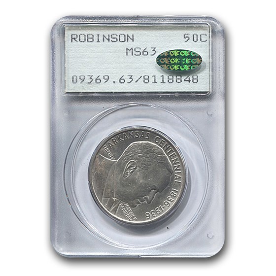 1936 Robinson-Arkansas Half Dollar Commem MS-63 PCGS CAC 1936 Robinson-Arkansas Half Dollar Commem MS-63 PCGS CAC